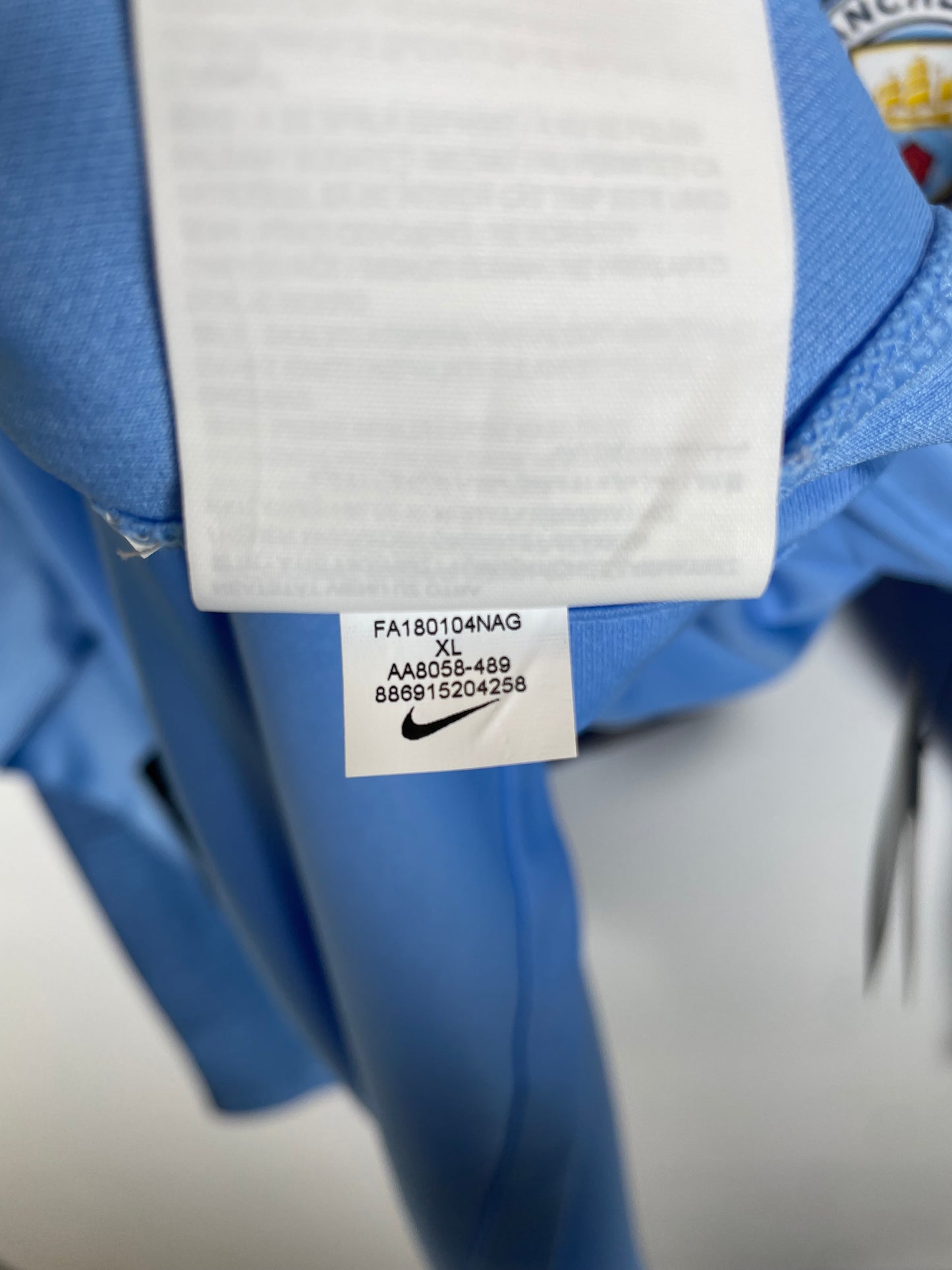 Manchester City 18/19 LS — Nike Dri-FIT inner tag and Premier League badge detail