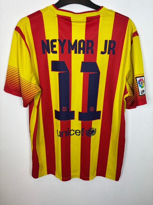 Back view of Nike Barcelona away shirt 13/14 showing Neymar Jr name and number 11