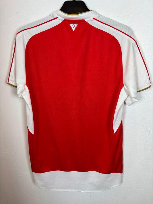 Back view of Puma Arsenal home shirt 2015/16 showing red and white design details