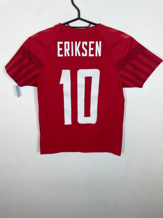 Back view of Hummel Denmark 22/23 home shirt showing Eriksen name and number 10