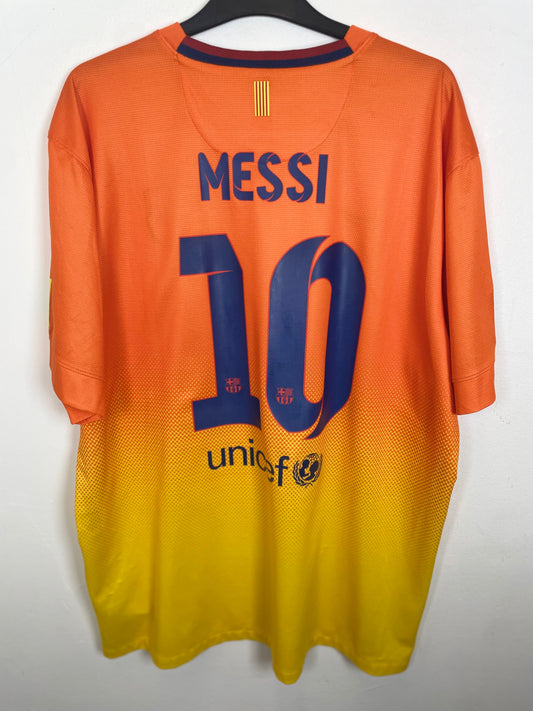 Back view of Nike Barcelona 12/13 away shirt displaying Messi name and number 10 in XXL