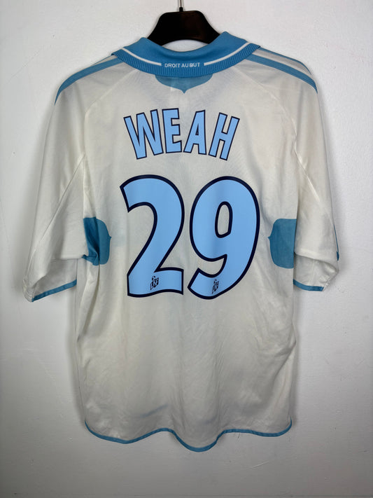 Back view of Adidas Marseille home shirt 00/01 showing Weah name and number 29
