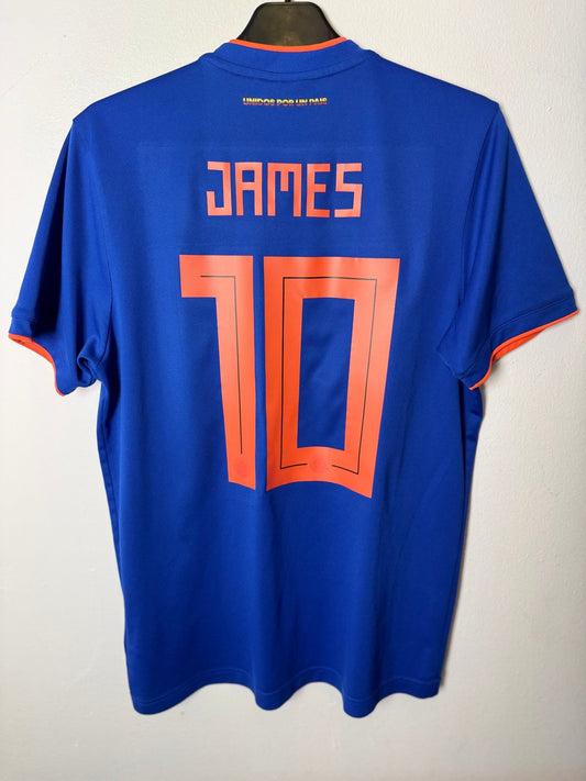 Back of Colombia 2018 away shirt with James 10 nameset