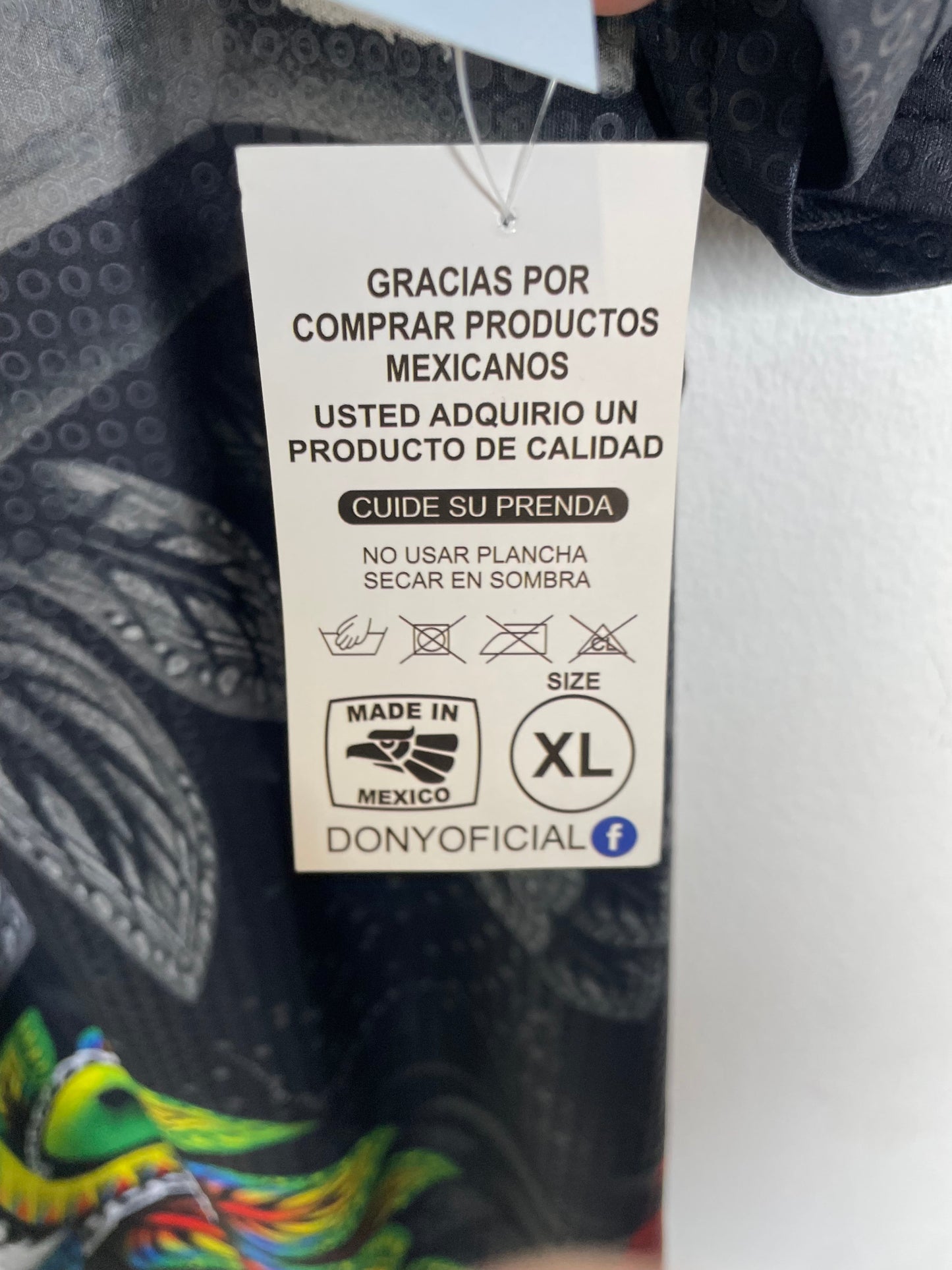 Interior size XL label and fabric details of Dony Elite Azteca 10/10 home shirt