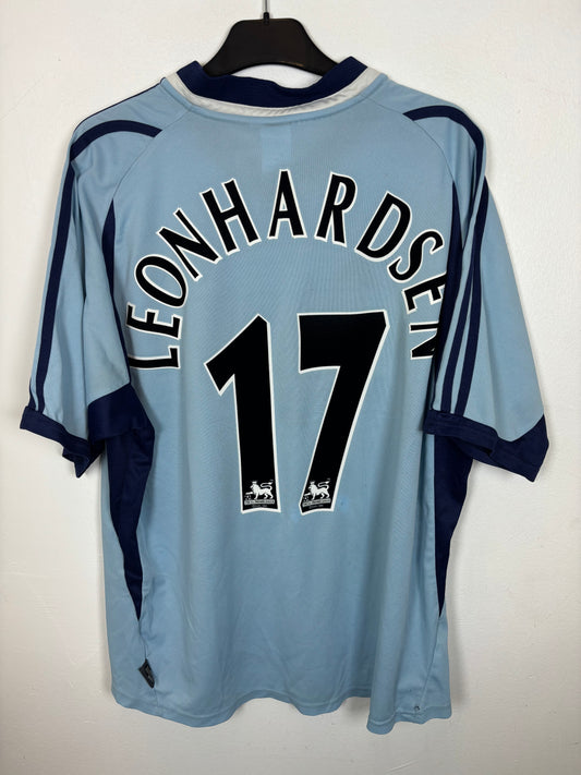 Back view of Adidas Tottenham Hotspur away shirt 01/02 showing Leonhardsen 17 name and number