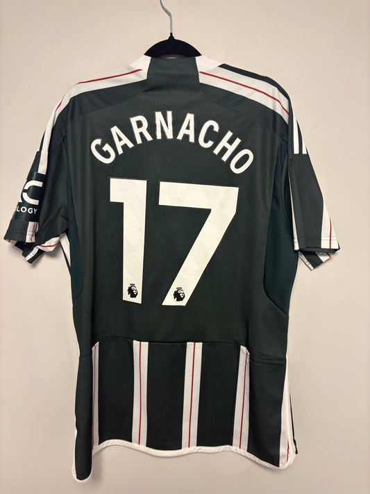 Back view of Manchester United 23/24 away shirt showing Garnacho name and number 17