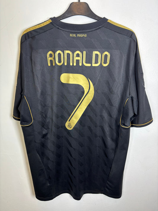 Real Madrid 11/12 away kit back displaying Ronaldo name and number 7 on Adidas jersey