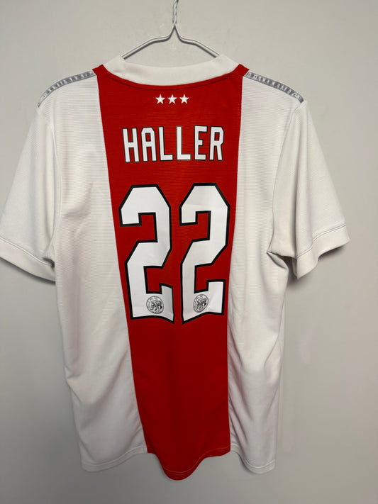 Back view of Ajax 21/22 home shirt showing Haller name and number 22 print