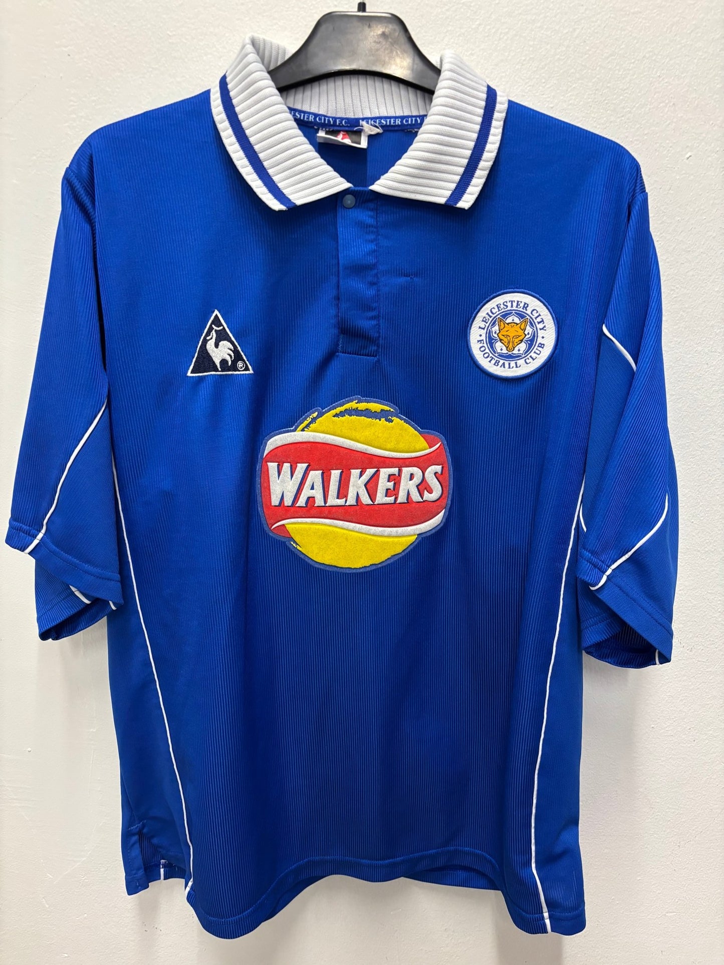Reebok Leicester City 2000/01 home football shirt in blue with Savage 14 nameset, adult size L, hand graded in Norway