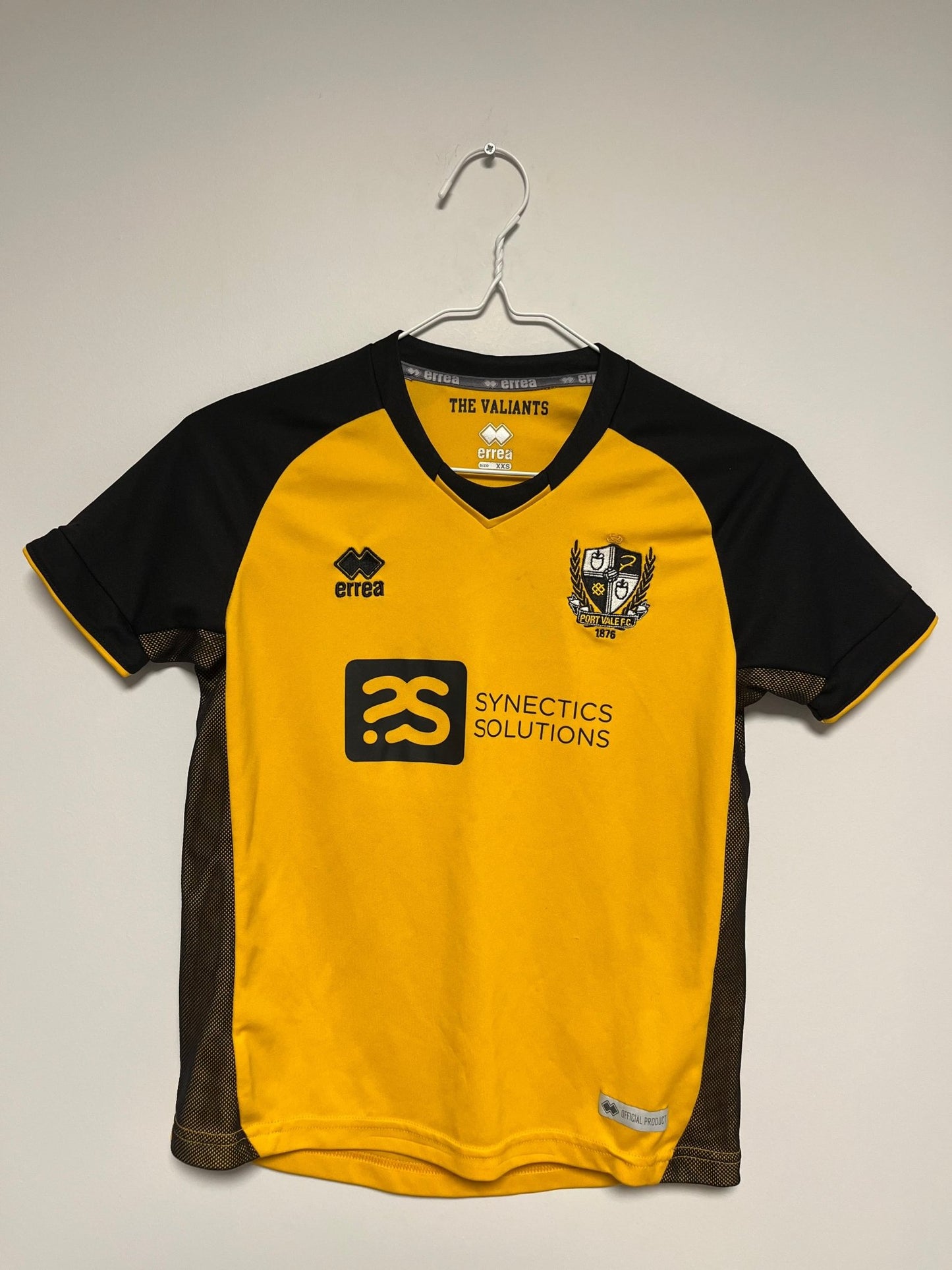 Official Port Vale 2019/20 away football shirt in kids size XXS with the Valiants club crest, genuine original football shirt