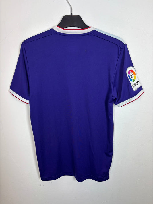 Front view of the Real Valladolid 19/20 away shirt showing the club badge and Hummel logo, shown in full front detail