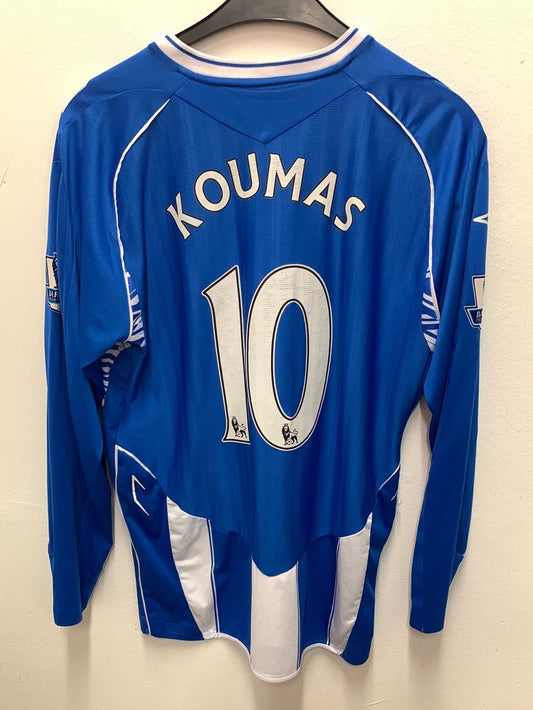 Back of vintage Wigan Athletic 2007/08 home shirt with Jason Koumas number 10 print in original lettering