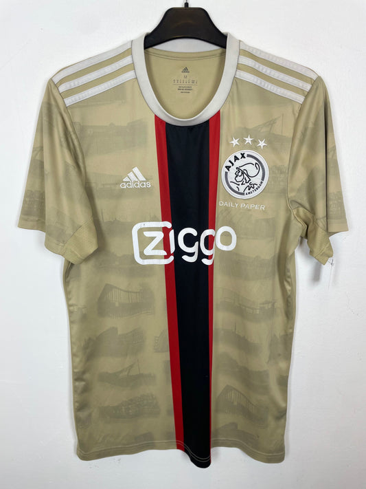 Adidas Ajax third shirt 2022/23 season in black with distinctive design, size M in good condition