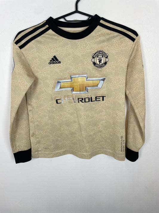 Adidas Manchester United langermet bortedrakt 2019/20 Rashford 10 barn – long sleeve away jersey kids forfra