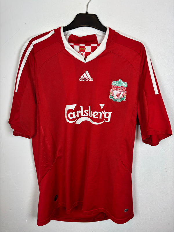 Retro Liverpool home shirt 2008/09 Agger 5 front, classic Adidas football shirt