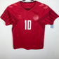 Hummel Denmark home shirt 22/23 with Eriksen 10 in red and white national team jersey