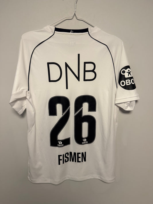 Back view of Craft Åsane Fotball 2025 away shirt displaying Fismen name and number 26
