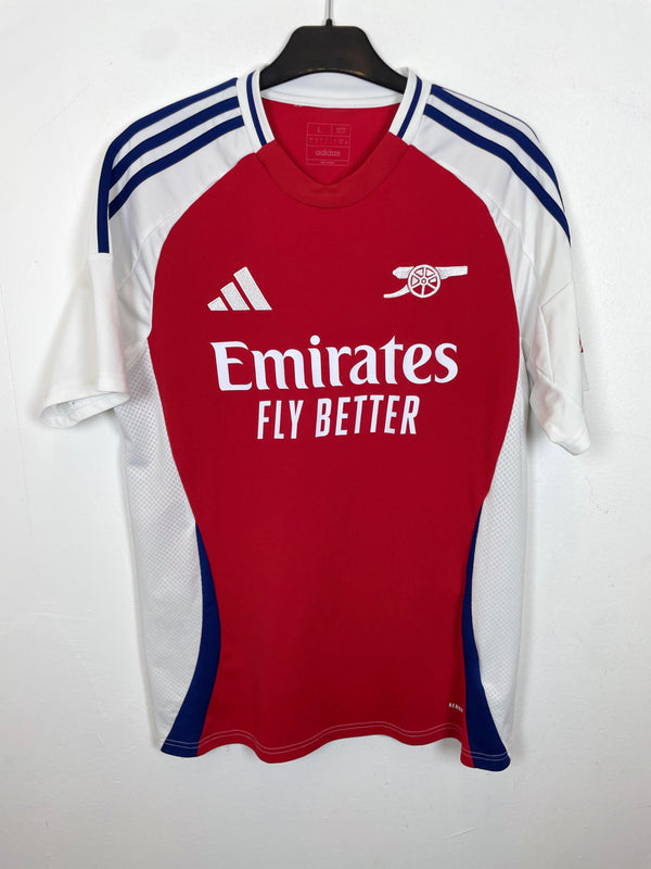 Adidas Arsenal home shirt 2024/25 with Saka 7 in excellent condition, red with white sleeves
