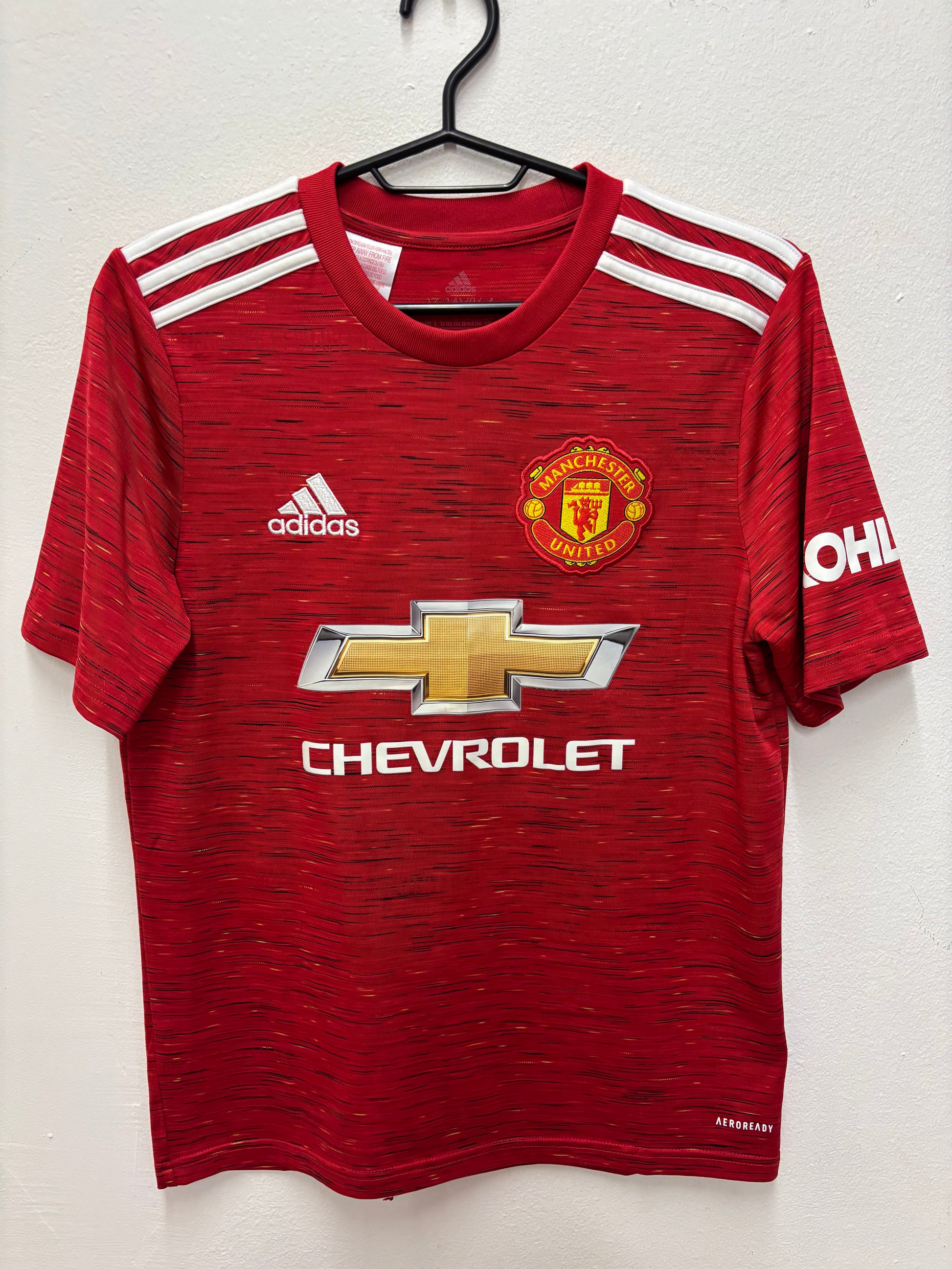 Adidas Manchester United home shirt 2020/21 with Dalot 20, kids size 13-14, excellent condition