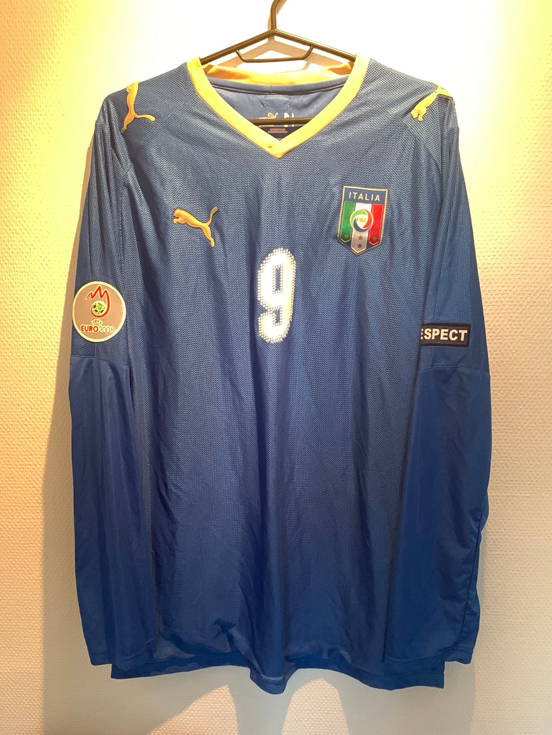 Italy Home Euro 2008 Toni 9 LS