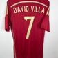 Rear view of Adidas Spain 2014 home jersey displaying Villa name and number 7 print