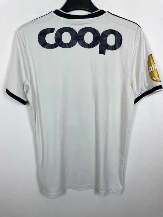 Front view of the Rosenborg 18/19 home shirt showing the club badge and Adidas three stripes, shown in full front detail