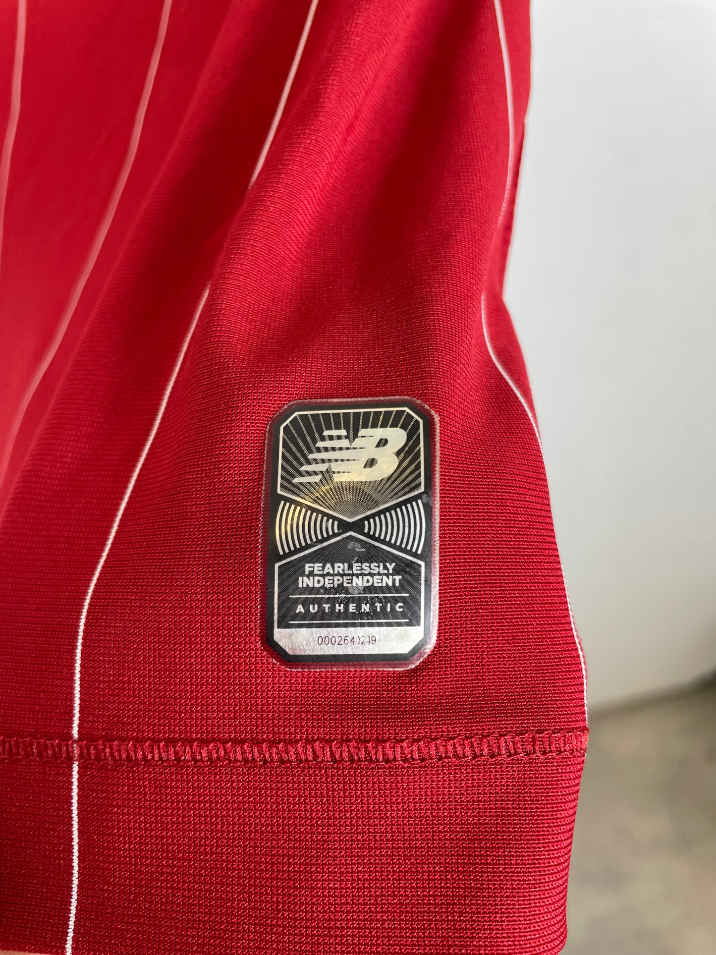 New Balance Liverpool home shirt 19/20 sponsor and sleeve detail in excellent 9/10 condition
