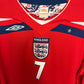 Umbro England Away LS 08/10 Beckham 7 - 8/10