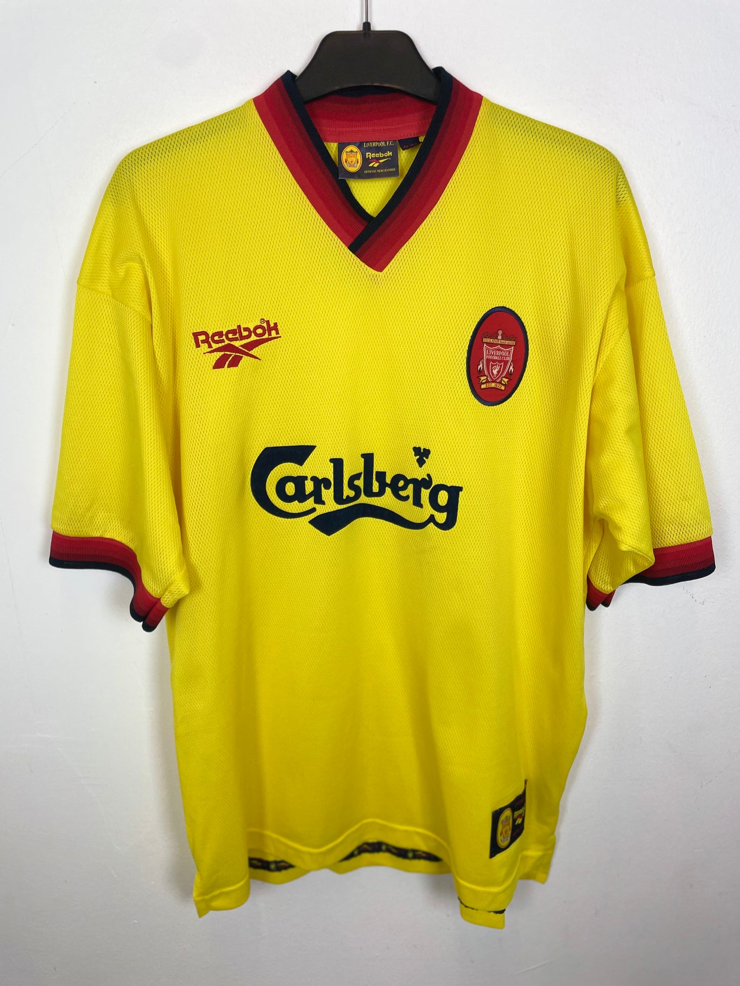 Reebok Liverpool away shirt 1997-99 with Heggem 14 in excellent vintage condition