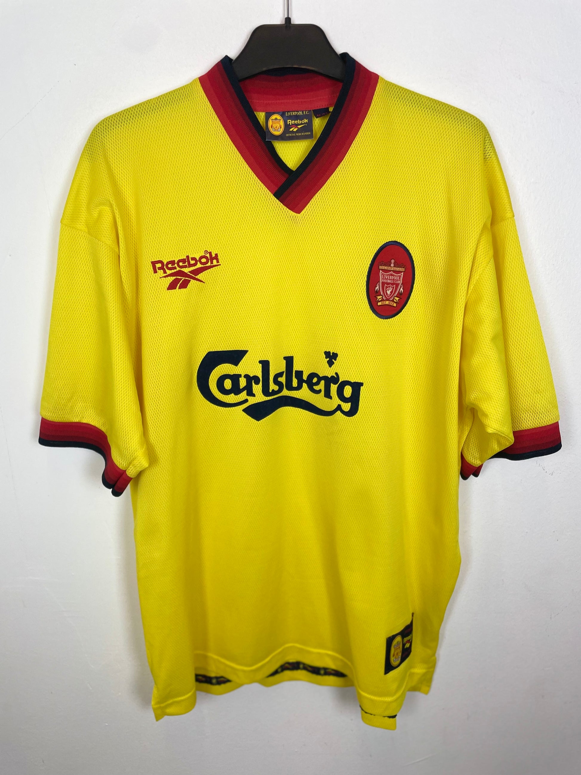 Reebok Liverpool away shirt 1997-99 with Heggem 14 in excellent vintage condition