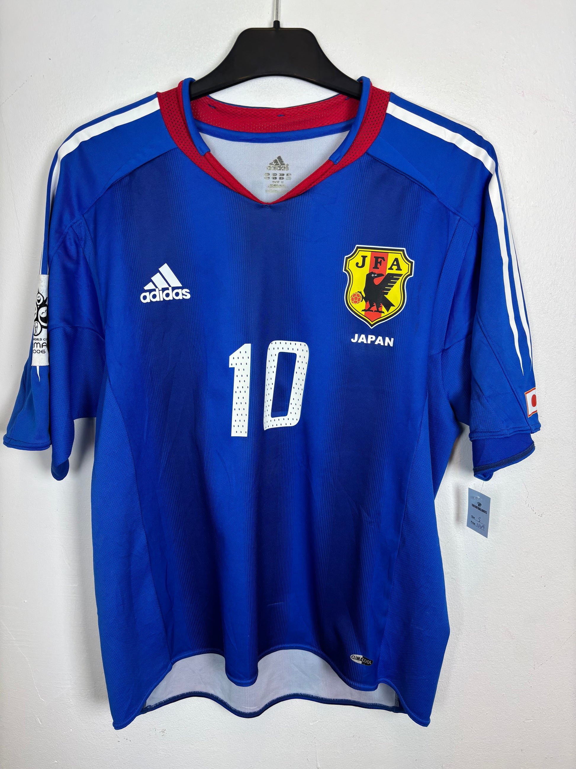 Adidas Japan National Team 2006 home shirt with Nakamura 10 in blue and white
