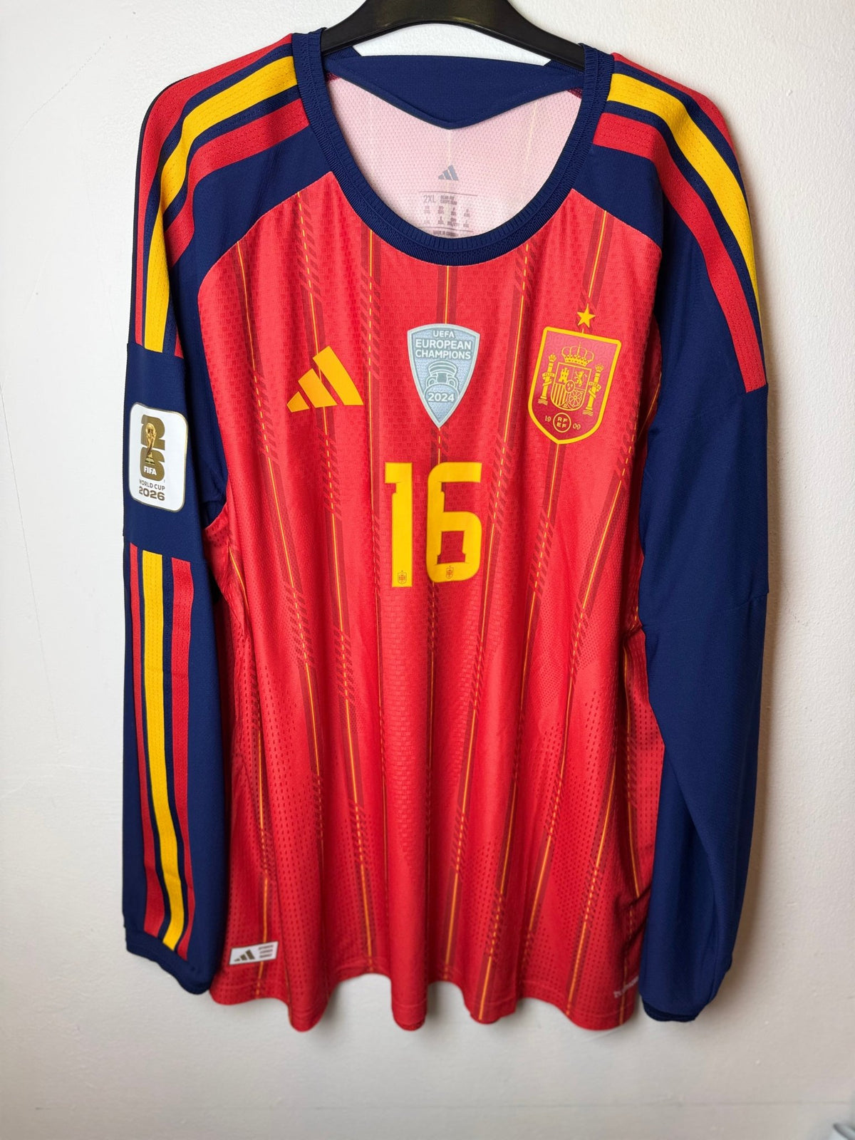 Adidas Spain Home 2026 Rodrigo 16 LS Player Spec - 10/10 - TheFootballIdiots