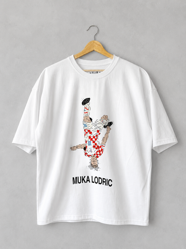 Sootball Fhirts Muka Lodric limited edition t-skjorte – football art tee forfra
