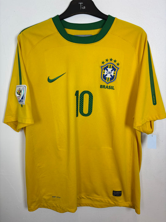 Nike Brazil home shirt 2010 with Kaka 10 in yellow and green, excellent condition