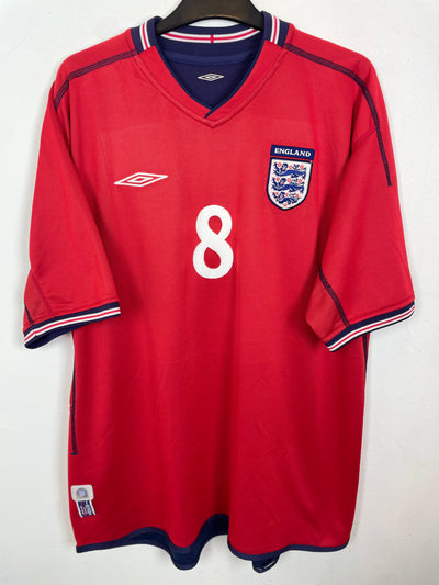 Umbro England Away 2002 Reversible Scholes 8 - 9/10
