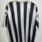 Back view of Matchwinner St Mirren home shirt 1993/94 season in white and black stripes