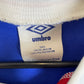 Back of the vintage Umbro Macclesfield Town 1989 youth home football shirt without nameset, shown in full rear detail