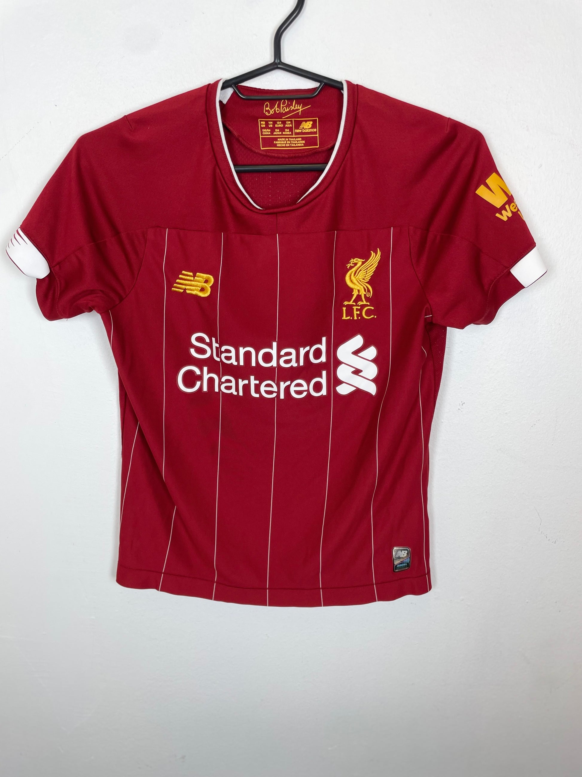 New Balance Liverpool red home shirt 2019/20 with Firmino 9, kids size 134cm in excellent condition