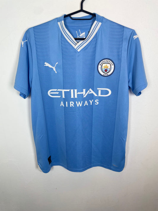Manchester City home shirt 2023/24 with Bernardo 20, kids size 15-16 years in excellent condition