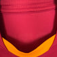 Detail view of Wind sponsor logo on the front of AS Roma 08/09 home shirt with yellow accent trim