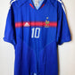 Adidas France 2004 home shirt in blue with red chest band, front view, size XL