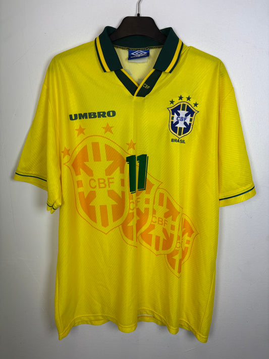Umbro Brazil home shirt 1996 with Romario 11 in excellent 9/10 condition size XL