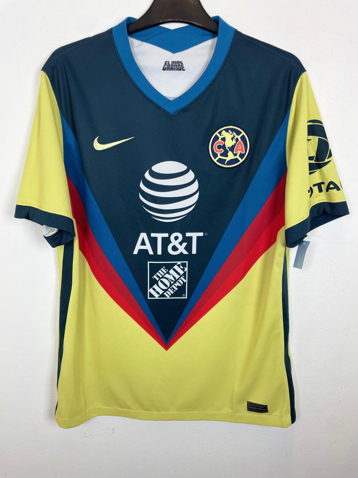 Nike Club América home shirt 20/21 season in yellow, size L, excellent 9/10 condition