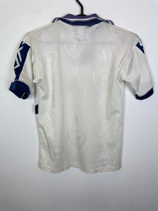 Back view of Pony Tottenham Hotspur home shirt 1995-97 with original shorts, kids size 10-12Y