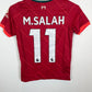 Back view of Liverpool home shirt 21/22 showing Salah name and number 11, size 122-128cm