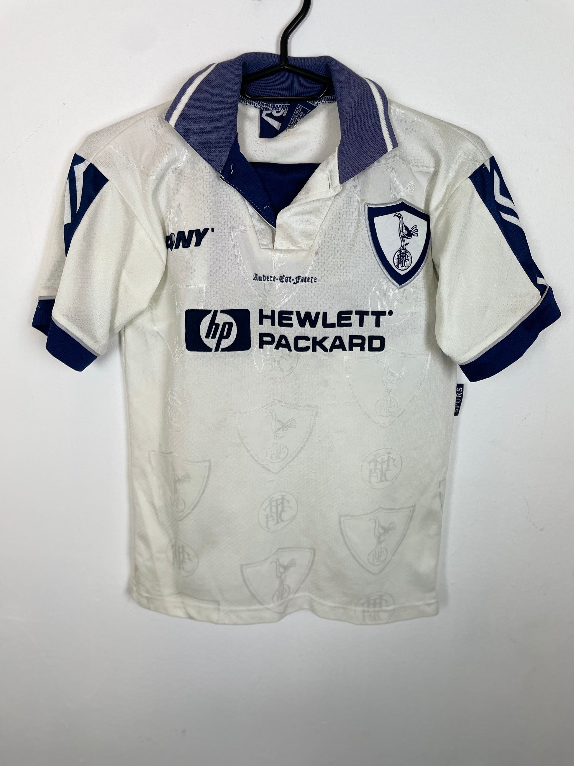 Pony Tottenham Hotspur home shirt 1995-97 with original shorts, kids size 10-12Y, vintage condition