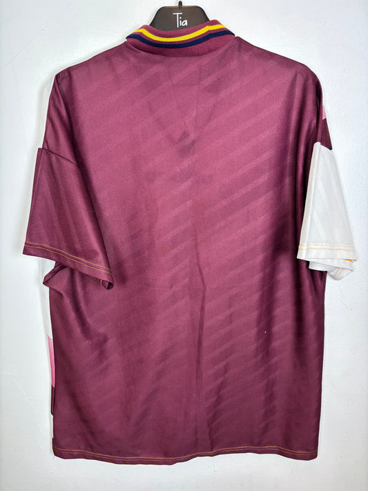 Back view of Umbro Manchester City 1996/97 away shirt showing plain design without name or number