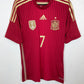 Adidas Spain home shirt 2014 World Cup with David Villa 7, size S in pristine condition