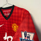 AON sponsor logo and sleeve detailing on Nike Manchester United 12/13 Van Persie home jersey