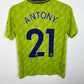 Back view of Manchester United third kit 22/23 showing Antony 21 name and number in kids size 11-12Y